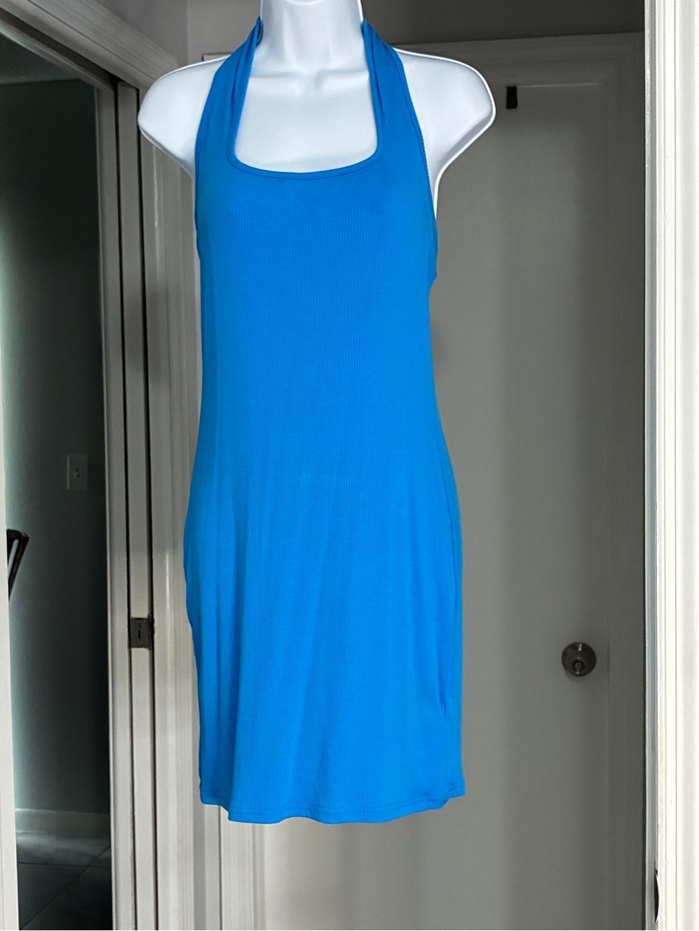 SHEIN Electric Blue Halter Midi Dress
